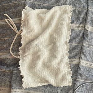 White tie back crop top